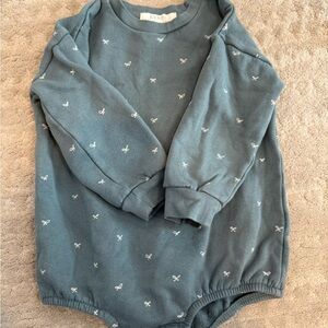 Colored Organics Sweatshirt Romper with Bows 18-24 months